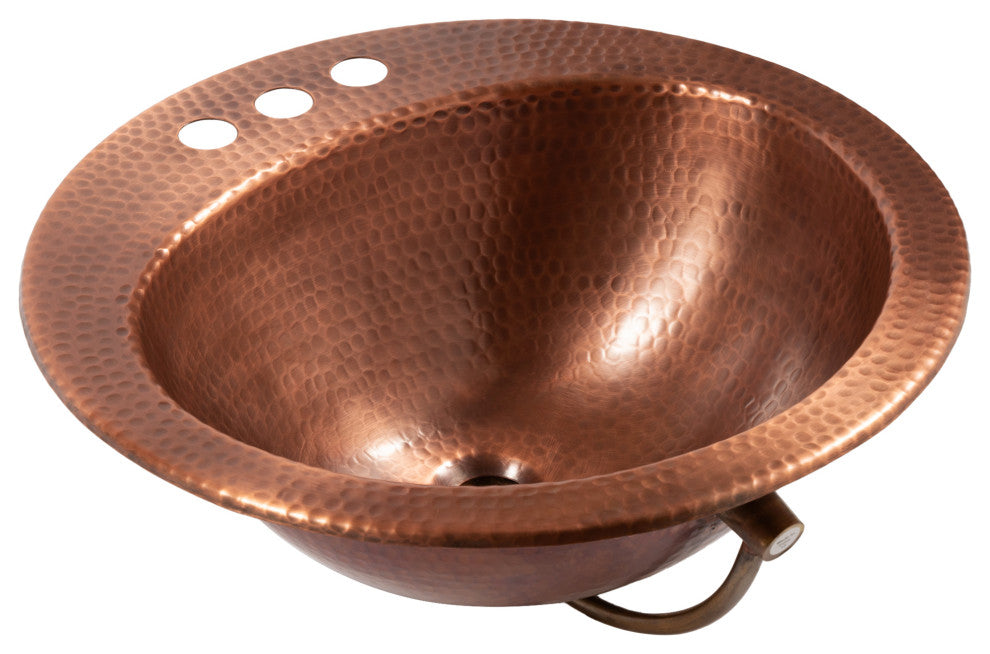 Bell 19" Drop-In Bathroom Sink in Copper