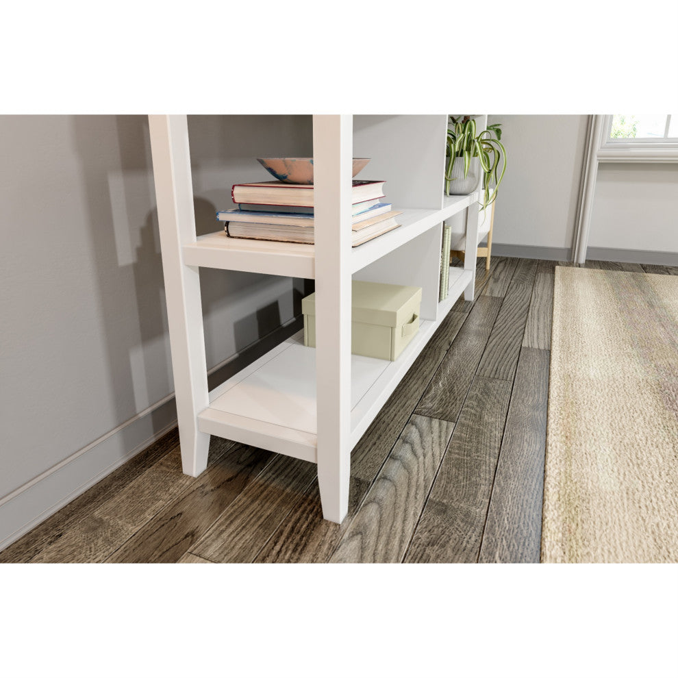 Newridge 2-Tier Low Wooden Bookcase White