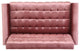 Aubrie Tufted Velvet Loveseat With Gold Tipped Tapered Legs, Blush, Gold Finish