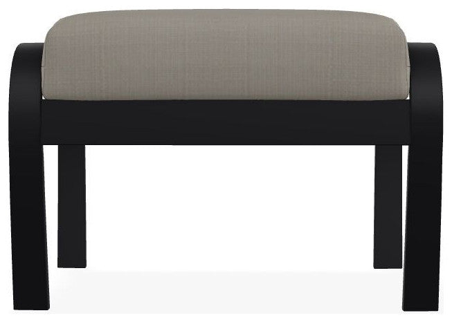 Belle Isle Cushion Outdoor Ottoman, Stone Linen/Black