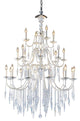 Elegant Gracieux Fixture, Polished Silver Finish With Elegant Cut Crystal