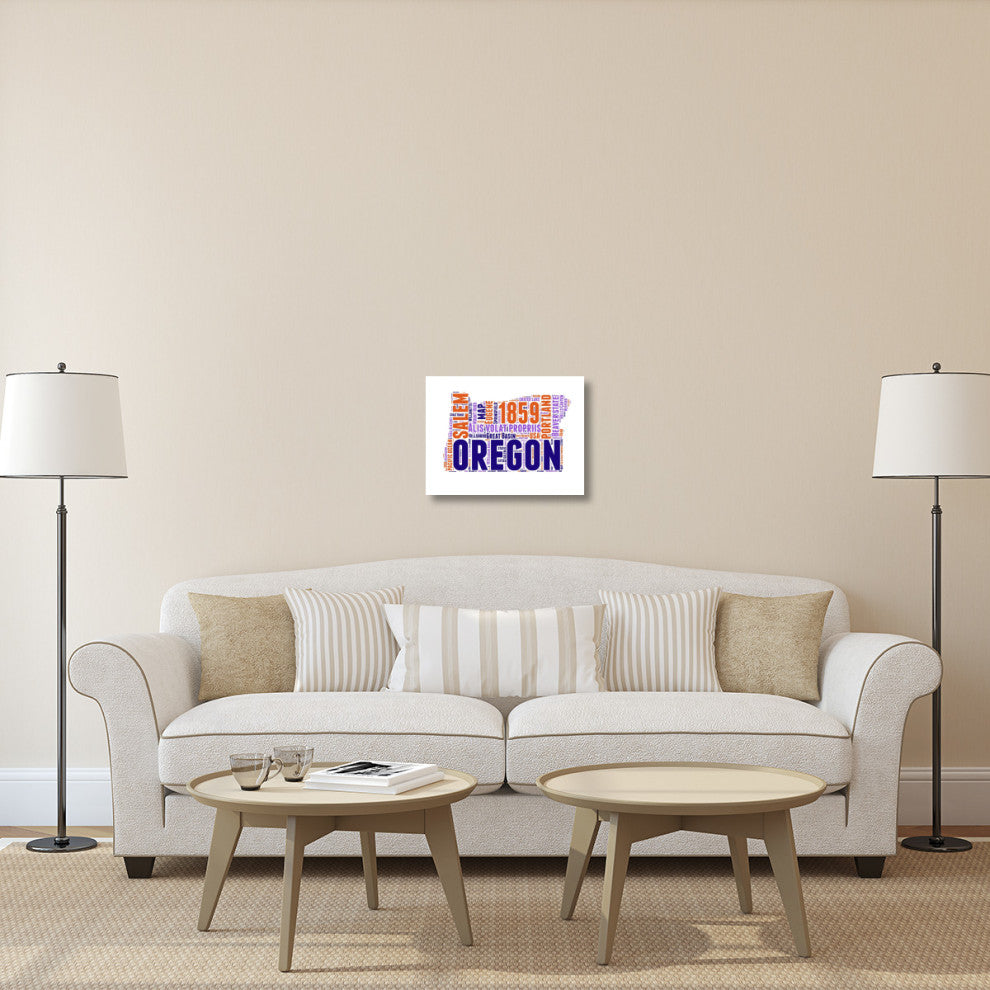 "Oregon Word Cloud Map" Fine Art Print