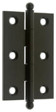 Genuine Solid Brass 3" x 2" Cabinet Hinges, Oil-Rubbed Bronze, Pair