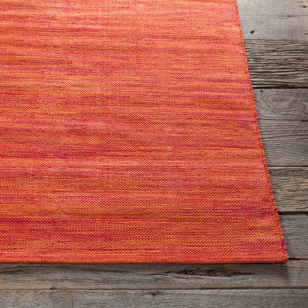 India Contemporary Area Rug, Bright Red, 2'6x7'6 Runner
