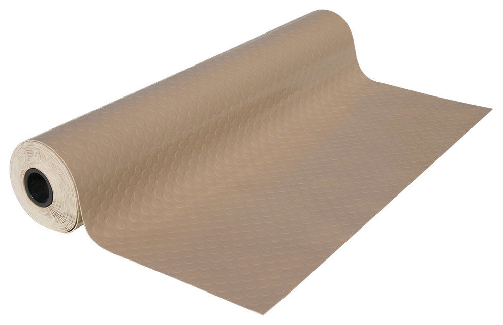 Rubber-Cal Coin-Grip Metallic PVC Flooring, Beige, 2.5mm, 4'x9'