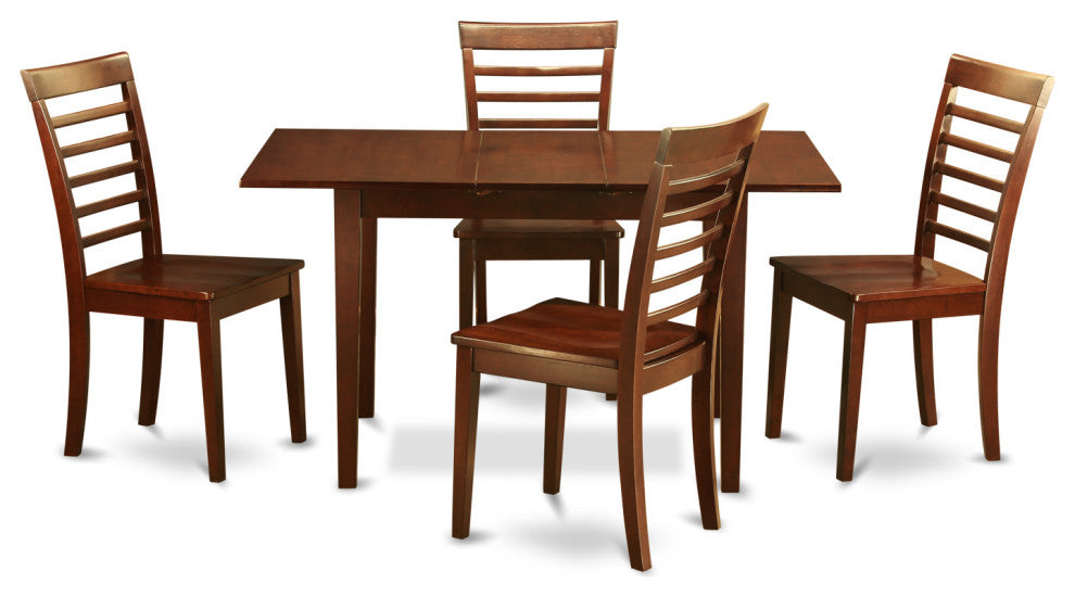 5 Pc Kitchen Table Set - Table With A 12In Leaf And 4 Kitchen Dining Chairs