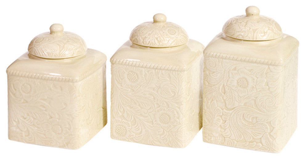 Savannah Canister Set, Cream, 3 Piece