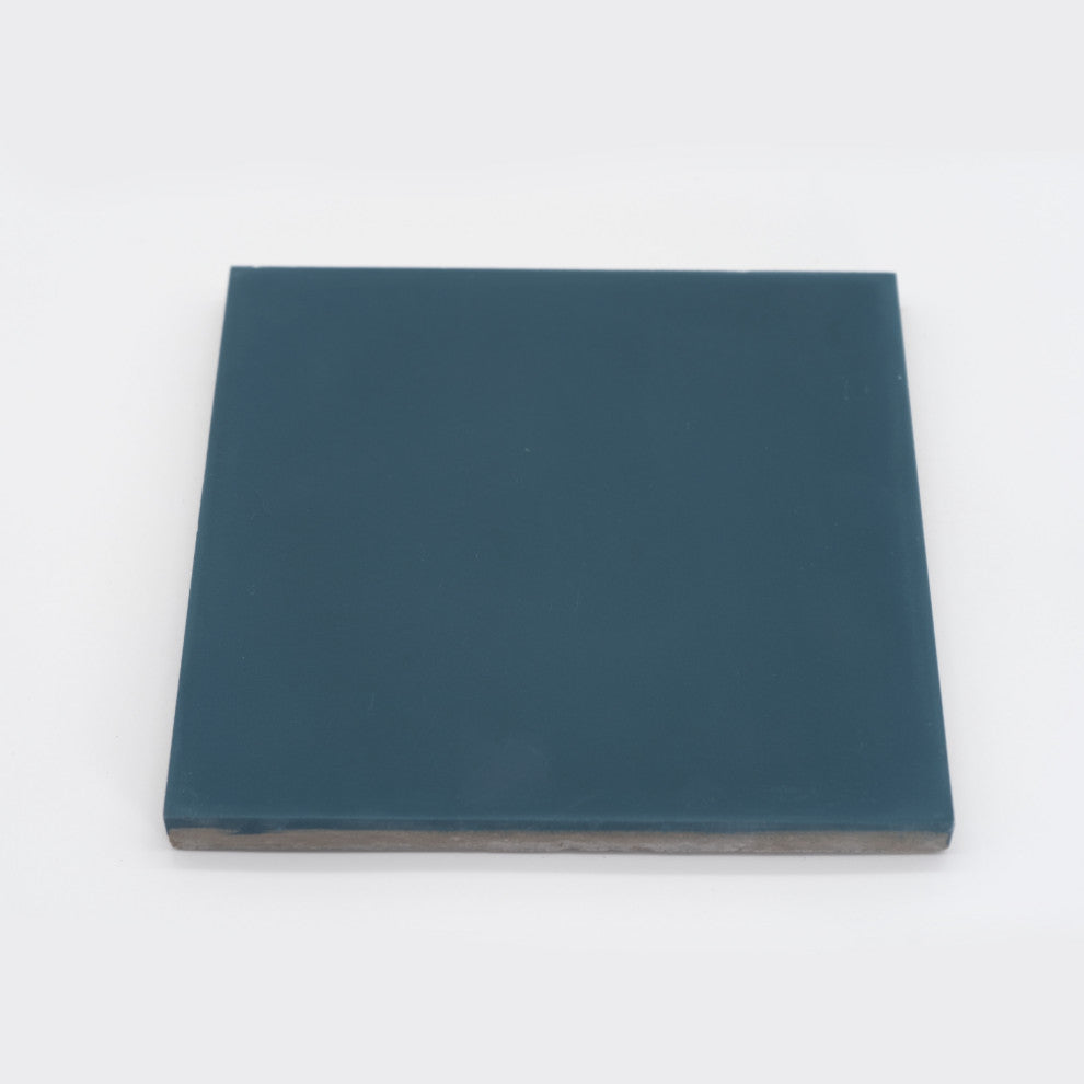 8"x8" Solid Color Handmade Cement Tile, Navy Blue, Set of 12