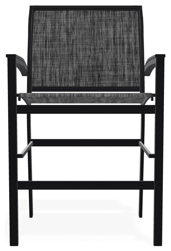 Bazza Sling Balcony Height Stackable Outdoor Stool, Augustine Shadow/Black