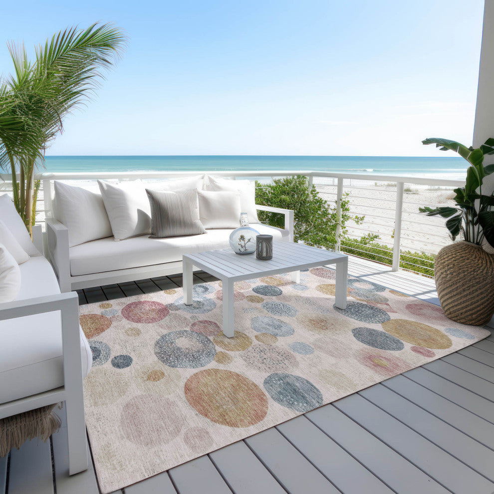 Machine Washable Indoor/Outdoor Chantille ACN1896 Blush 9' x 12' Rug