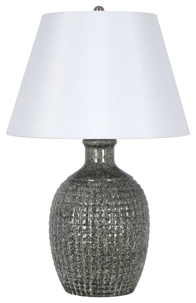 Dhurrie Table Lamp Reactive Dark Green