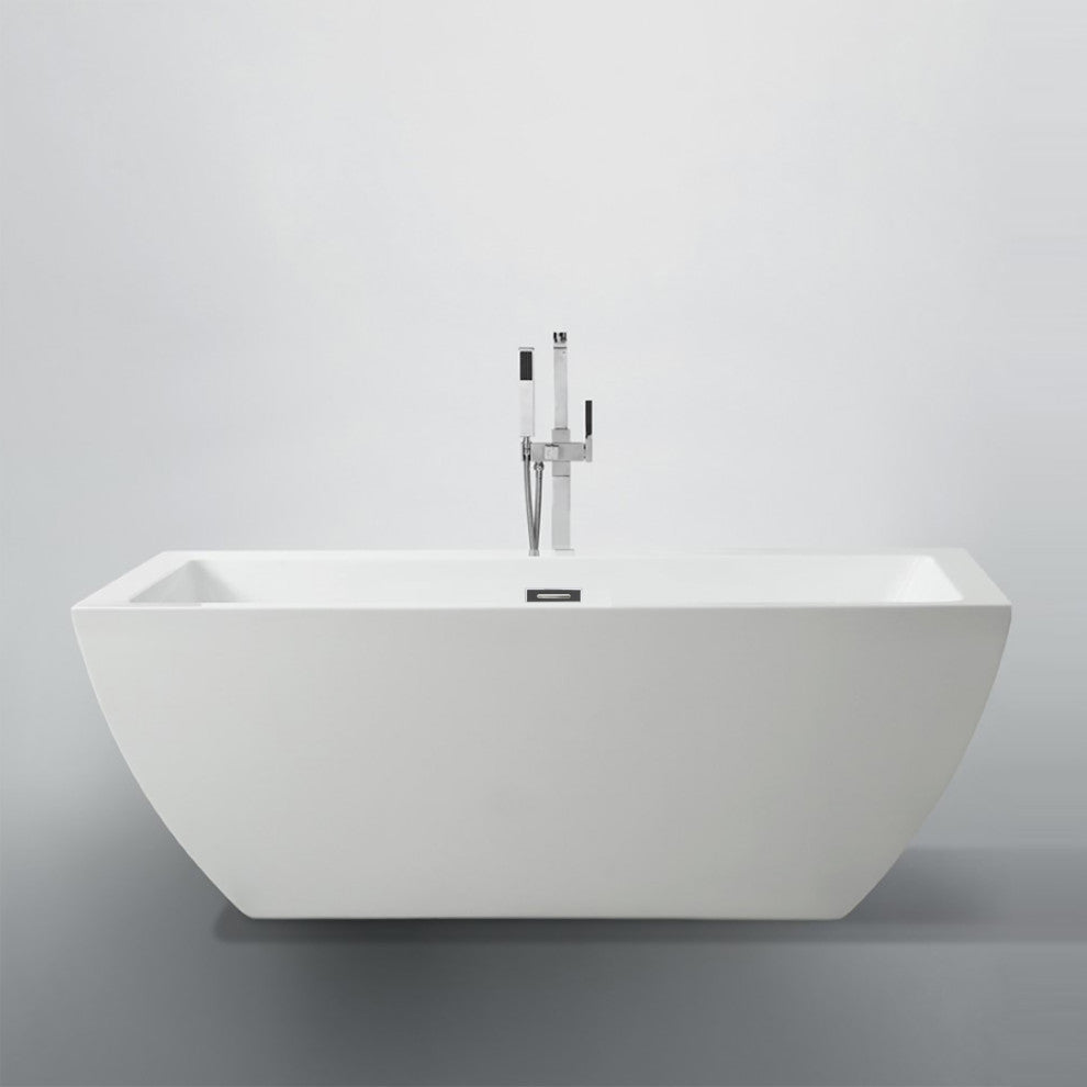 Livorno 59" Freestanding Bathtub, Glossy White