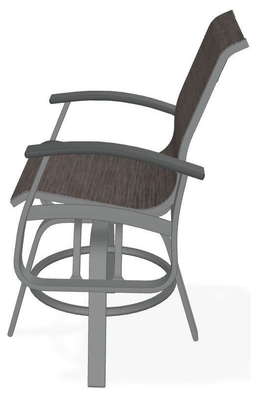 Belle Isle Sling Balcony Height Outdoor Swivel Chair, James/Graphite