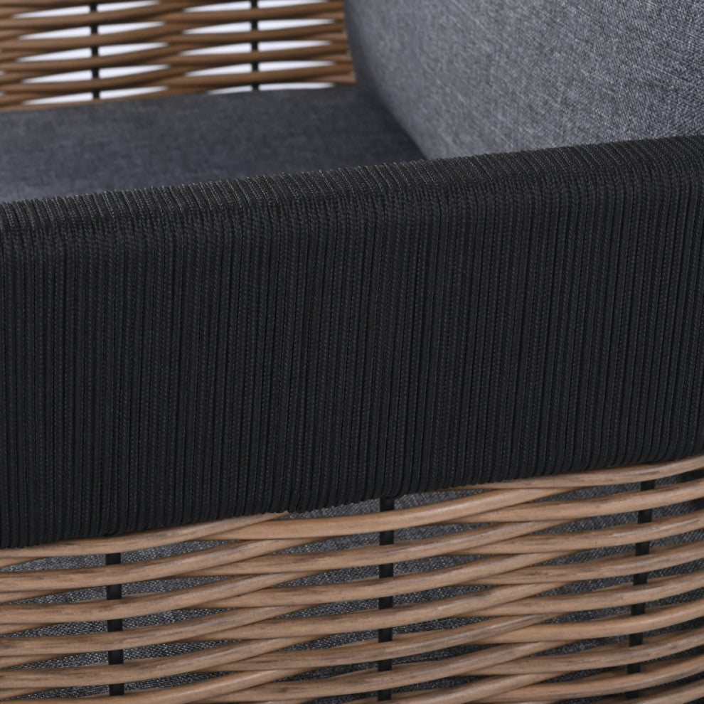 Safavieh Harrison Indoor-Outdoor Swivel Chair, Black/Grey