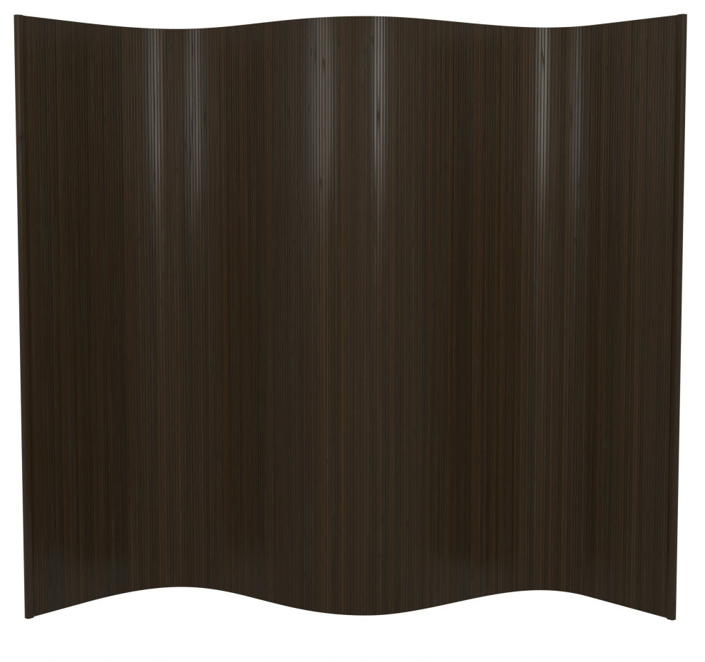 6' Tall Bamboo Wave Screen, Dark Mocha