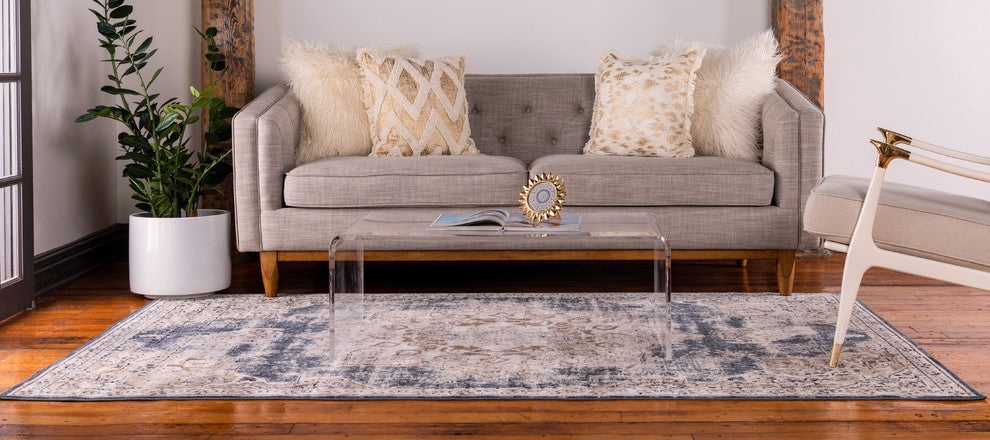 Unique Loom Dark Blue Chateau Roosevelt 4' 0 x 6' 0 Area Rug