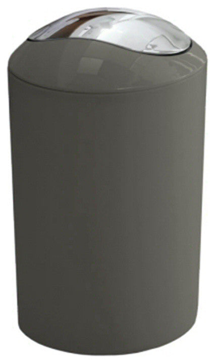 Glossy Waste Paper Basket, Anthracite Gray