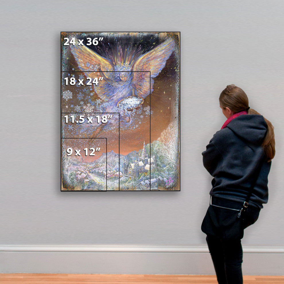 Snow Angel Wall and Table Top Wooden Decor, 18x12