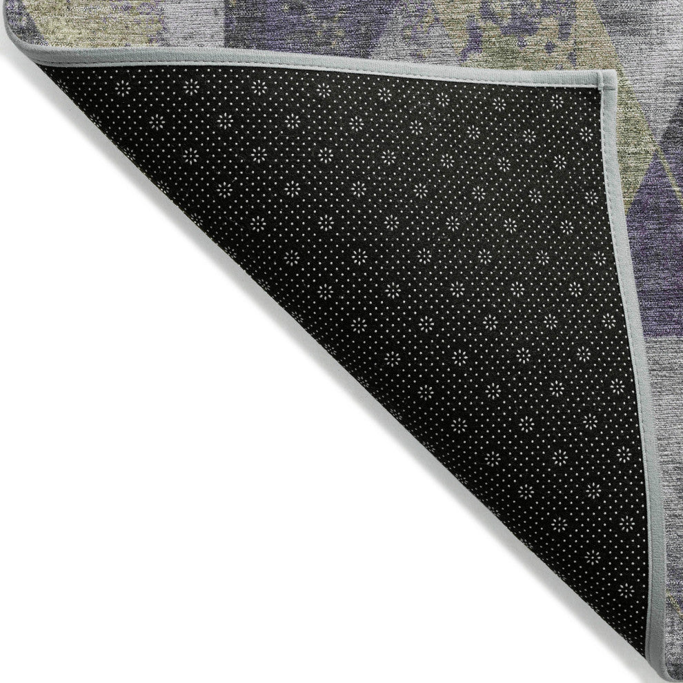 Machine Washable Indoor/Outdoor Chantille ACN1888 Purple 8' x 8' Round Rug