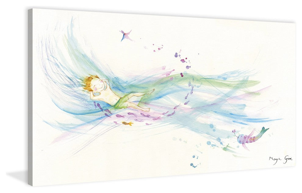 Marmont Hill, "Sea of Love" by Maya Gur Painting Print on Wrapped Canvas, 36x18