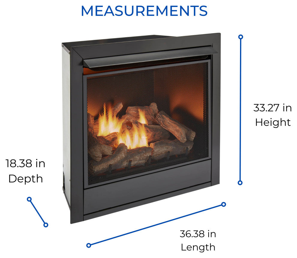 Duluth Forge Dual Fuel Ventless Gas Fireplace Insert - 32,000 BTU, Remote