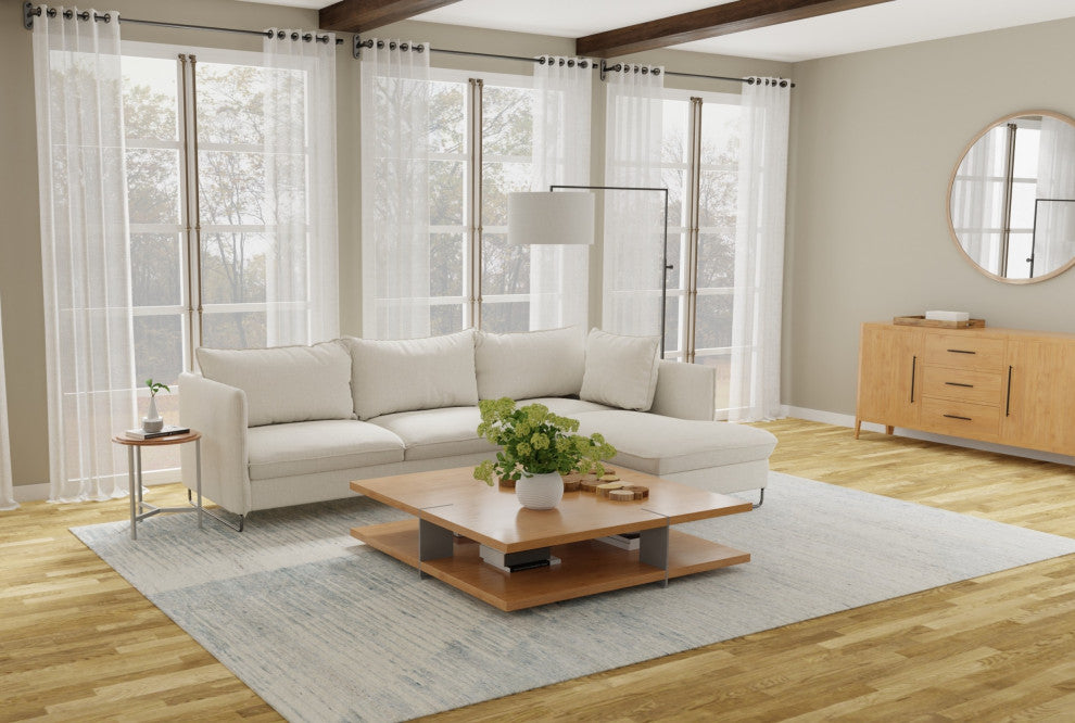 Evie R69CH Modern/Casual/Global Area Rug, Mint/Ivory, 8'6"x11'6"