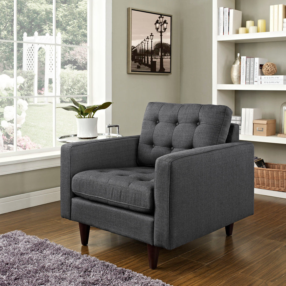 Modern Contemporary Living Room Upholstered Armchair Gray