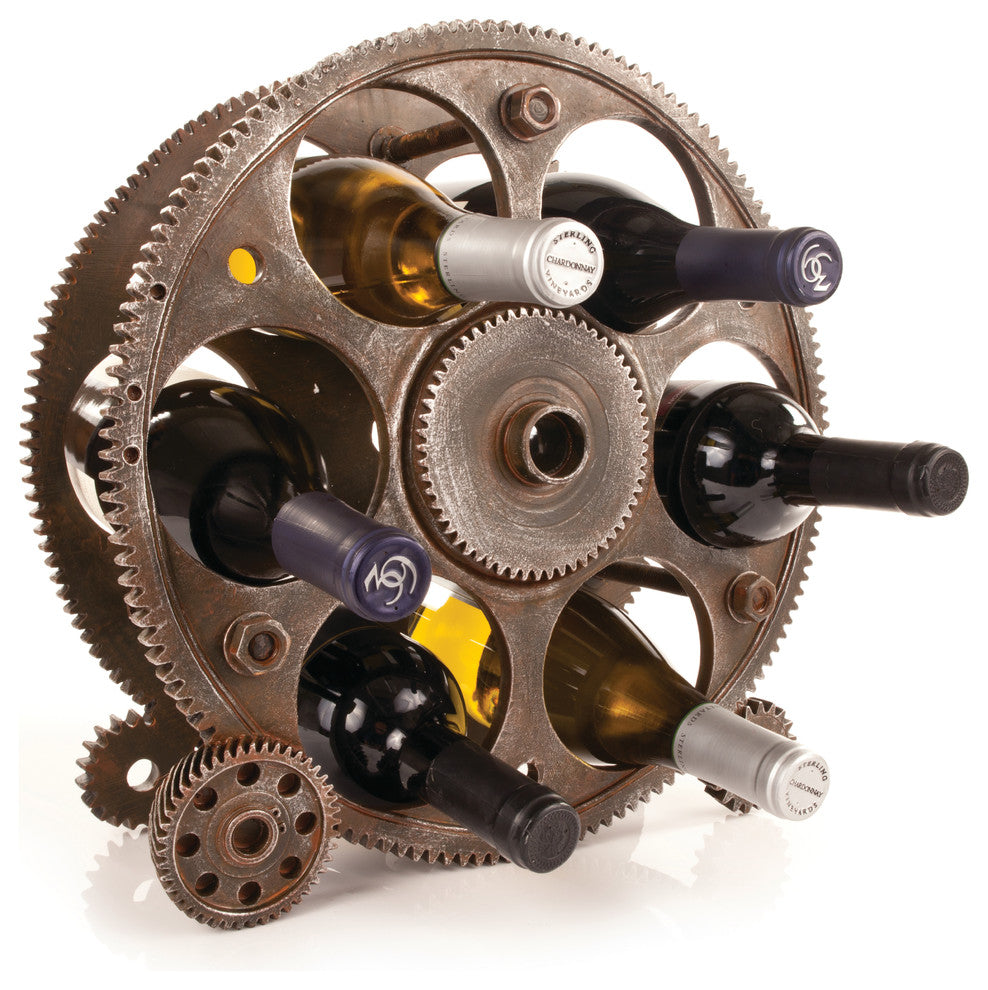 Gear and Wheels Wine Rack