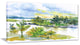 "Autumn Forest And Lake Watercolor" Landscape Wall Wall Art, 1 Panel, 60"x28"