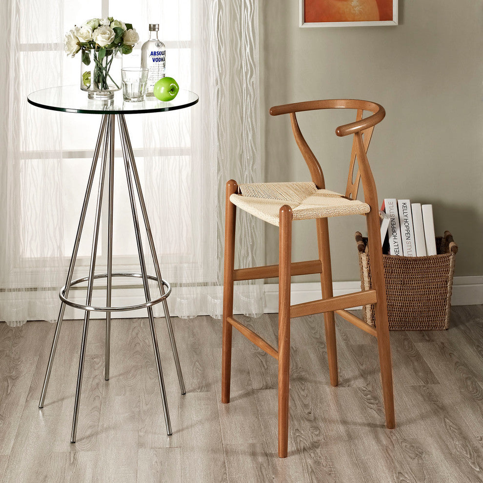 Modern Contemporary Dining Kitchen Wood Wood Bar Stool Walnut
