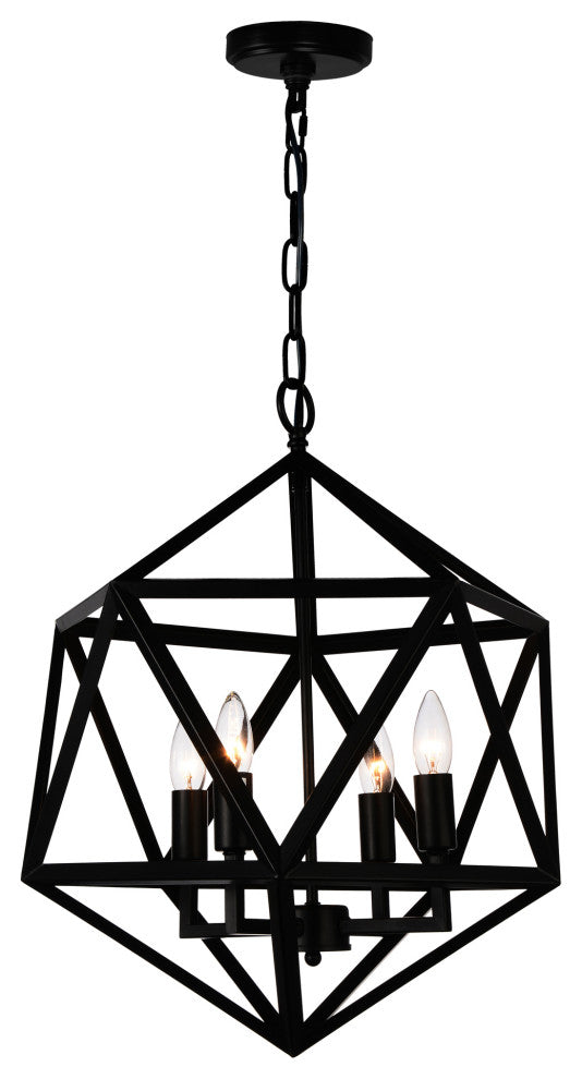 Amazon 4 Light Up Pendant With Black Finish