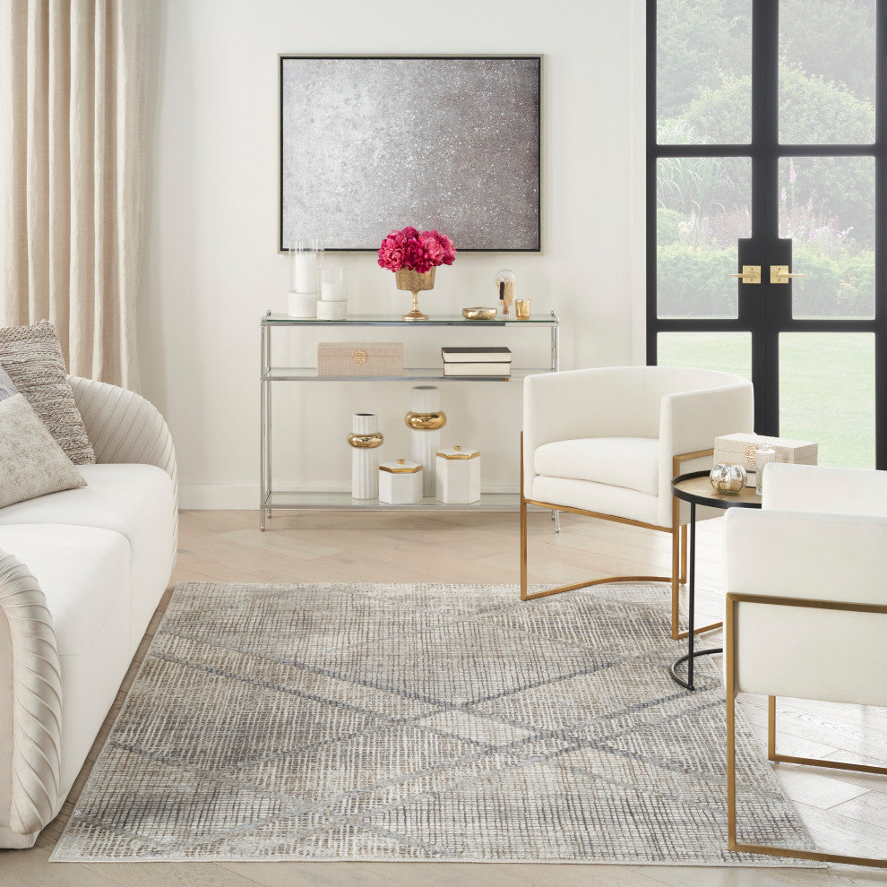Nourison  Iliana 5'3"x7'3" Gray Modern Indoor Area Rug