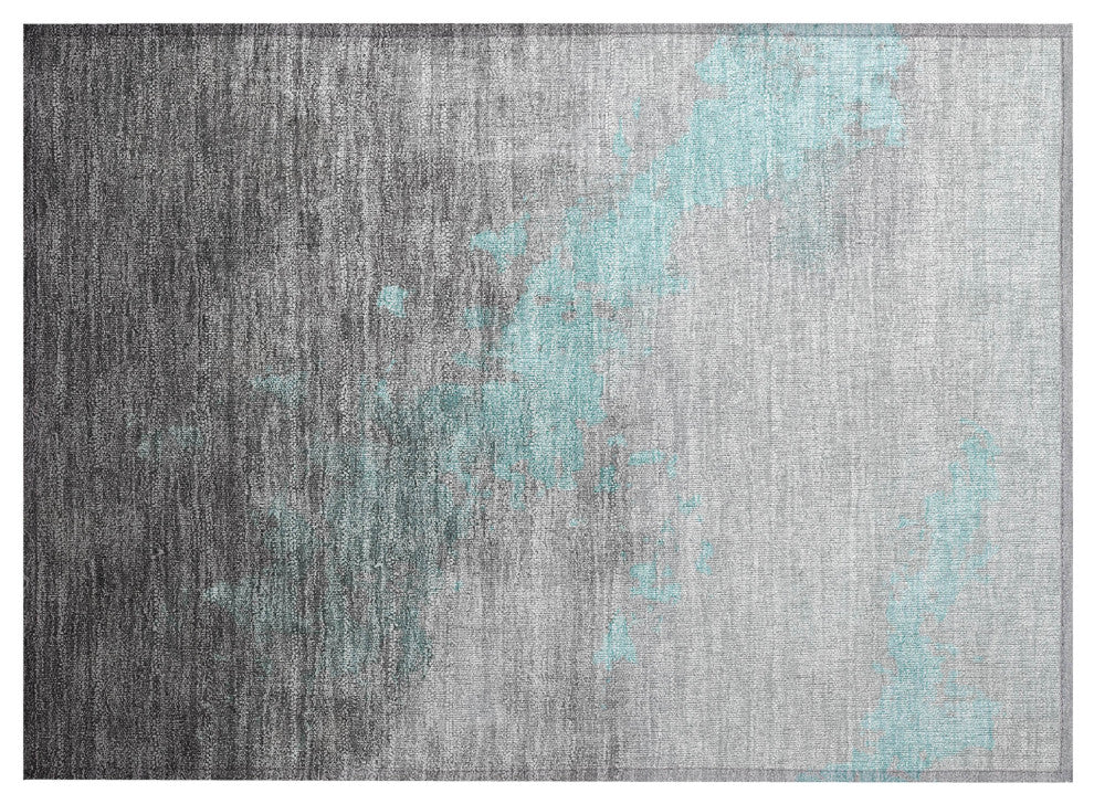 Machine Washable Indoor/Outdoor Chantille ACN1881 Teal 1'8" x 2'6" Rug
