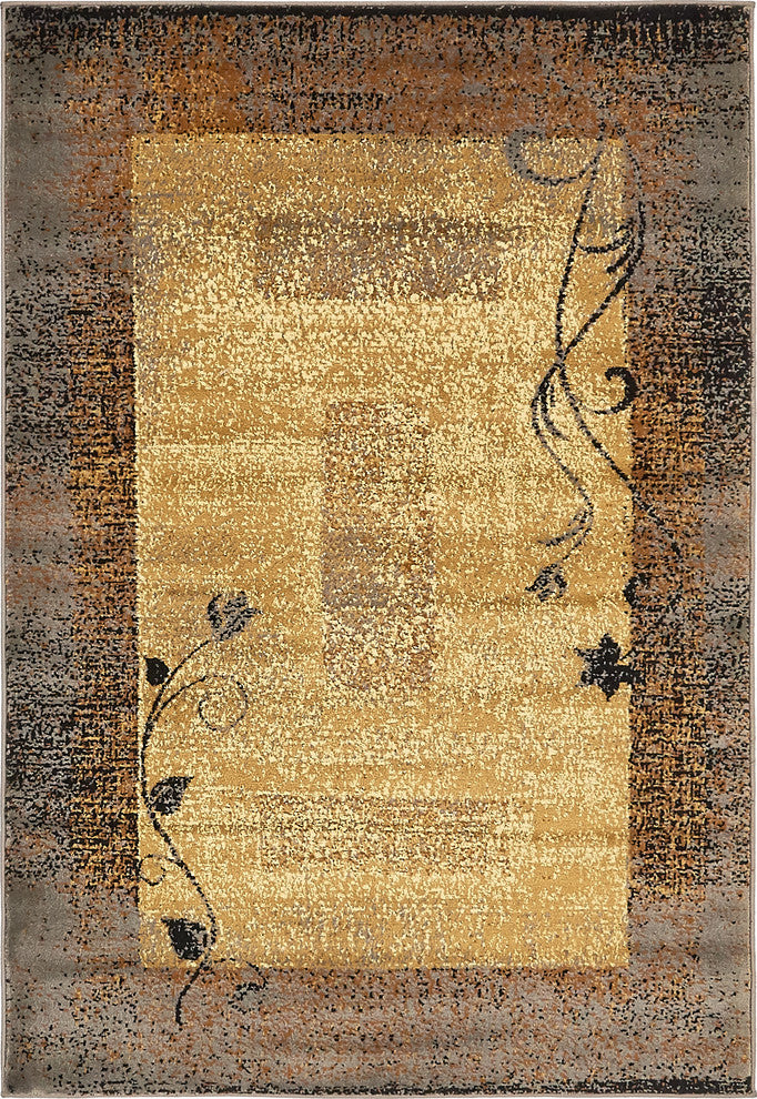 Unique Loom Beige Barista Excelsa 4' 0 x 6' 0 Area Rug