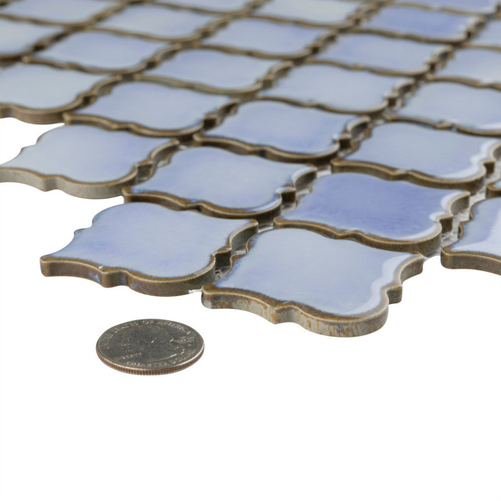 Hudson Tangier Mosaic Floor and Wall Tile, Frost Blue