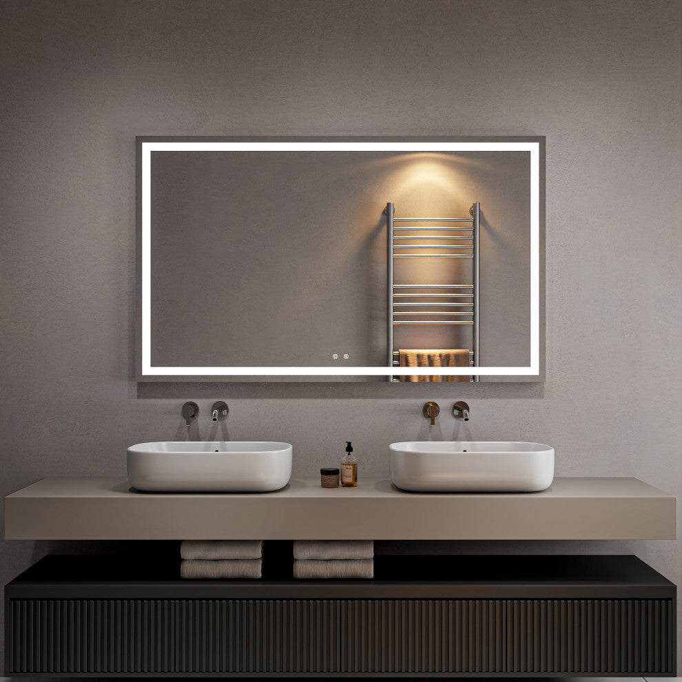 Large Frameless Rectangle Led Bathroom Mirror