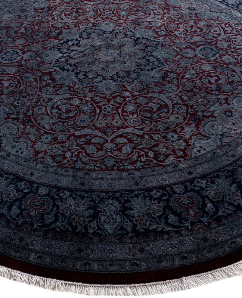 Overdyed One-of-a-Kind Hand-Knotted Area Rug Red, 8' 1" x 8' 1"