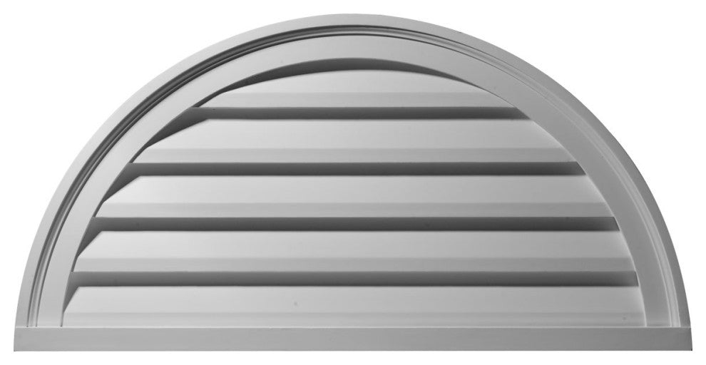 40"W x 20"H Half Round Gable Vent Louver, Decorative