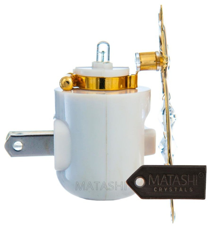 24K Gold Plated Crystal Studded Kitty Cat Night Light With White LED Bulb