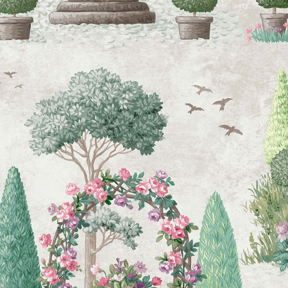 Laura Ashley Naunton Folly Fern Green Wallpaper