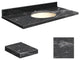 Quartz 37"x19" Vanity Top, Single Faucet Hole, Milky Way, Biscuit Bowl