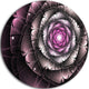 Fractal Flower Glossy Pink Digital Art, Floral Disc Metal Artwork, 36"