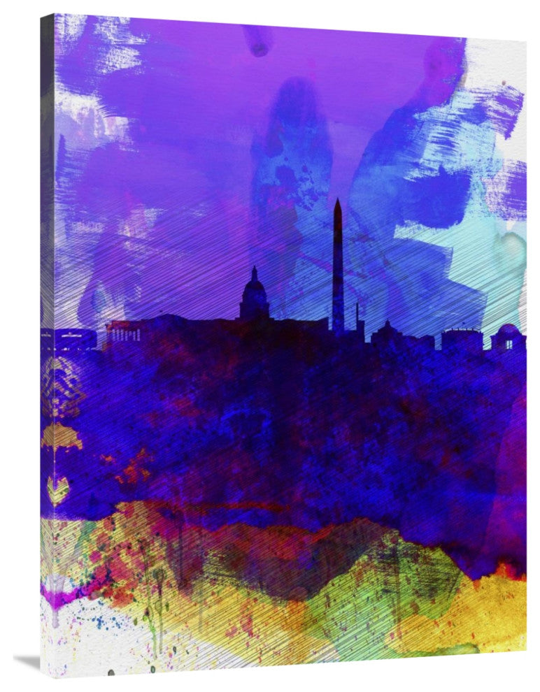 "Washington DC Watercolor Skyline 2" Fine Art Print