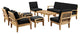 Modern Urban Outdoor Patio Rattan and Wicker 10-Piece SetSofa Set Natural Black