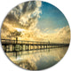 Long Jetty Foreshore Reserve With Clouds, Circle Metal Wall Art, 36"