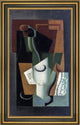 Juan Gris Glass and Bottle - 16" x 24" Framed Premium Canvas Print