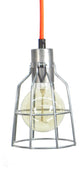 Orange Steel Cage Pendant Light