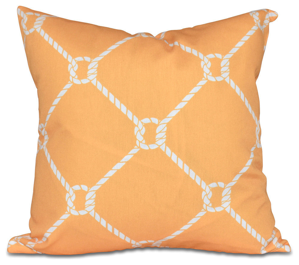 Ahoy!, Geometric Print Pillow, Yellow, 16"x16"