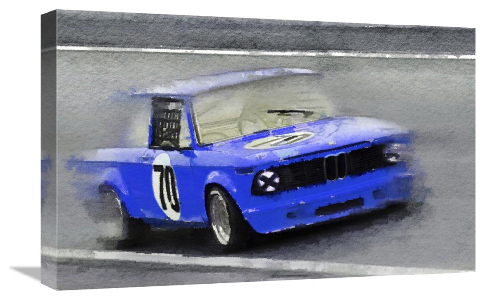 "1969 BMW 2002 Racing Watercolor" Fine Art Print