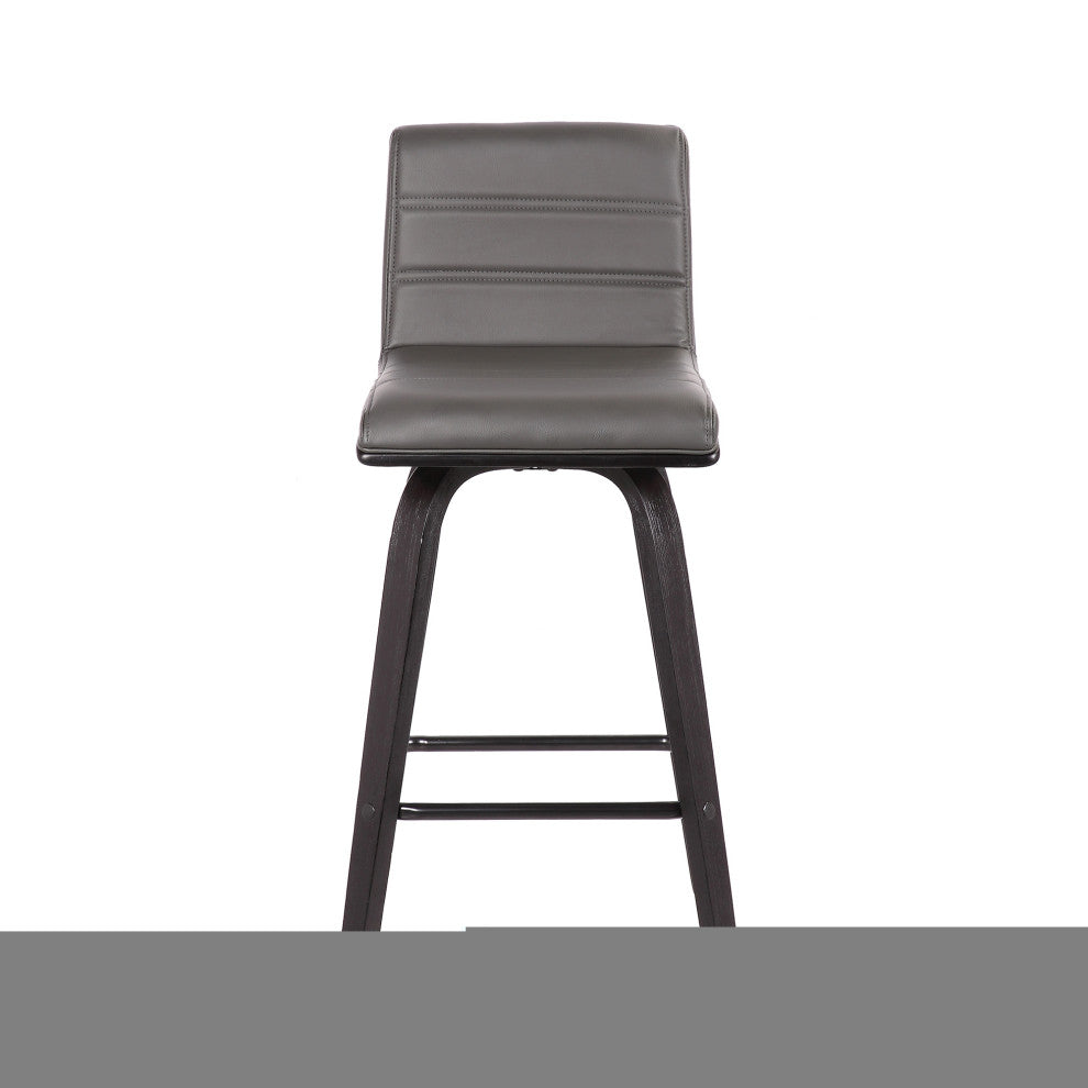 Vienna 26" Counter Height Barstool With Gray Faux Leather